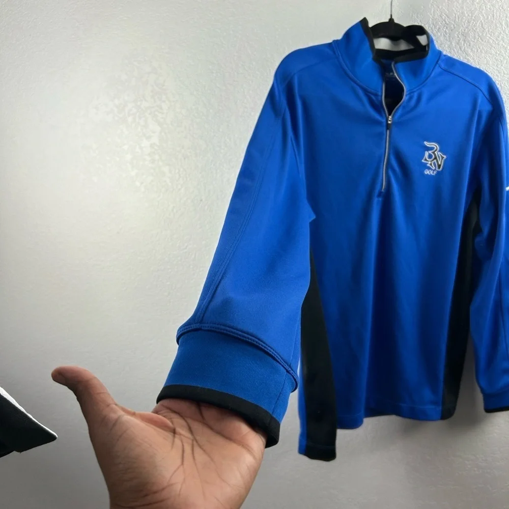 Vintage Y2K Nike Golf Men’s Sweatshirt Long Sleeve Sz M Blue Black Active Wear